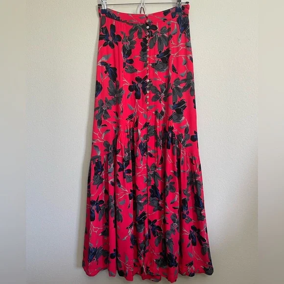 Free People Smooth Sailing Maxi Skirt in Red size 0